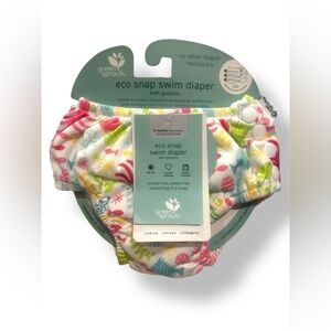 NWT Green Sprouts Eco Snap Swim Diaper (6 mos or 10-18 lbs) Unisex - Ocean Theme